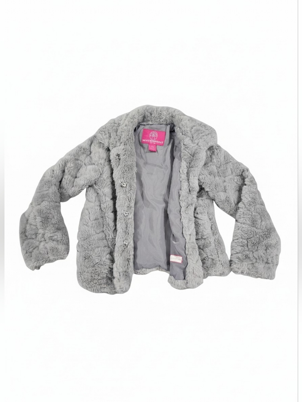 Weatherproof Girls Grey Faux Fur Jacket Size Large 14